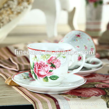 250CC Floral Elegant Design Ceramic Tea Cup set